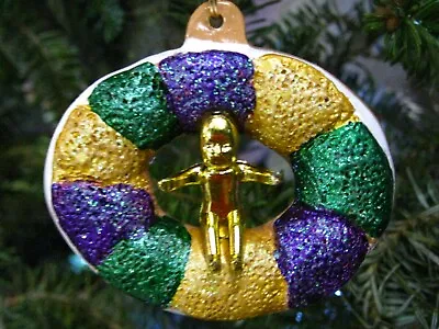 Mardi Gras Ornament King Cake Ornaments Baby New Orleans Christmas Favor W Pouch • $14.95
