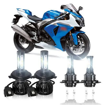 For Suzuki GSXR 1000 2003-2004 H4 H7 Xenon HID Hyper White Headlight Light Bulbs • $32.98