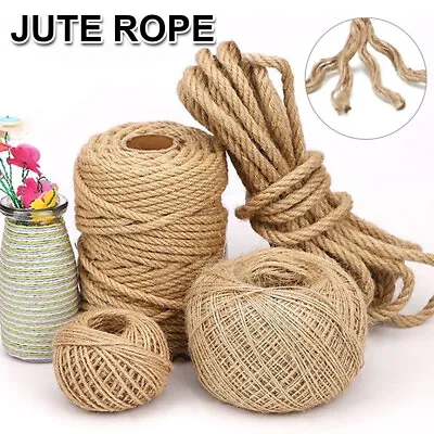 £5.99 • Buy Hemp Rope Garden Jute Twine String For DIY Cat Scratcher Craft Decor Multi Size