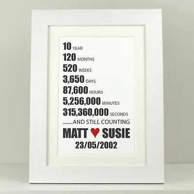 £5.49 • Buy Personalise First 1st Anniversary Gift / Any Wedding Anniversary Paper Present 