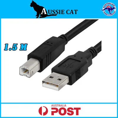 $4.95 • Buy 1.5m Genuine Printer Cable Cord For Brother/HP/Epson/Canon USB Male Type A To B
