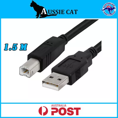 $4.95 • Buy 1.5m Genuine Printer Cable Cord For Brother/HP/Epson/Canon USB Male Type A To B