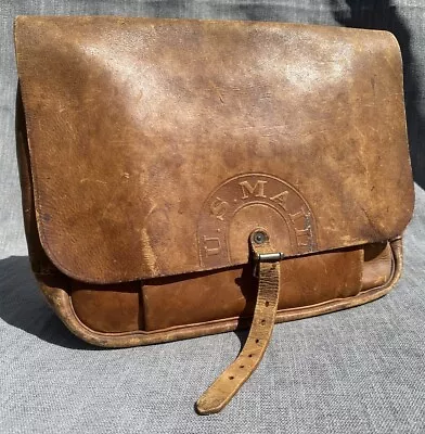 VTG Rare! 1942 WW2 ERA USPS US Leather Mail Postal Carrier Messenger Bag XL • $699