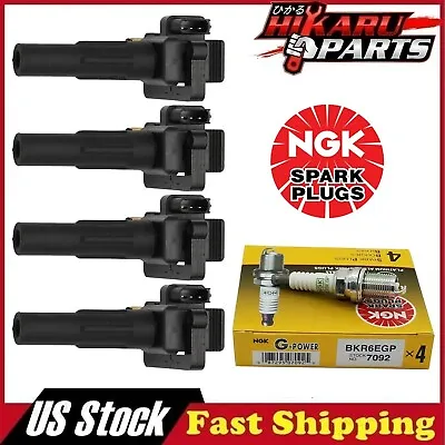 4x NGK Platinum Spark Plugs & 4x Ignition Coil 02-03 For Subaru Impreza WRX • $104.84