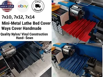- RED - Mini Metal Lathe Ways Cover Bed Cover Magnetic 7x107x127x14 3in Chuck • $19.99