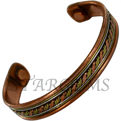 £11.49 • Buy Pure Copper Magnetic Therapy Bracelet Tribal Cuff Arthritis Pain Relief Bangle