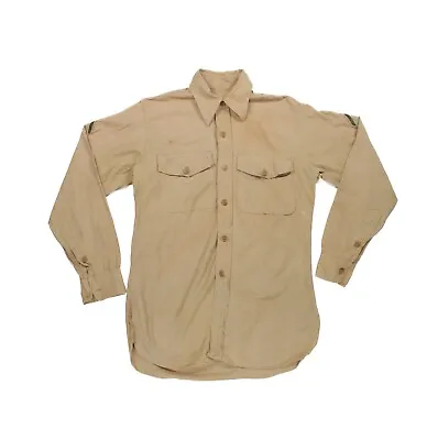 U.S. WORLD WAR 2 MARINE CORPS KHAKI LONG SLEEVE SHIRT SIZE 14.5x33 DATE UNKNOWN • $36.99