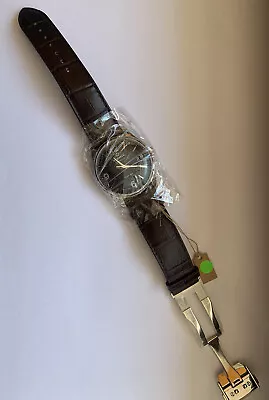 £1000 • Buy Eterna Vaughan Big Date Automatic 7630.41 Black Face Brown Leather Strap Unworn 