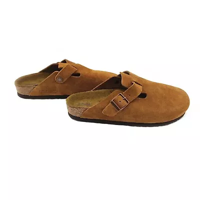 Birkenstock Boston Soft Footbed Suede Leather Slide Clogs Mink Regular Shoes 40 • $71