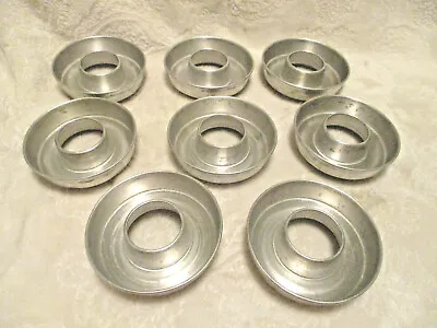 Vintage~Aluminum Jello/Mini Cake Molds~Donut Shape~Aluminum~8 Qty~1950's • $10.40