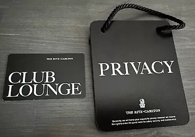 ✨ Ritz Carlton Hotel PRIVACY (do Not Disturb) Door Sign & Club Lounge Key Card • $24.95