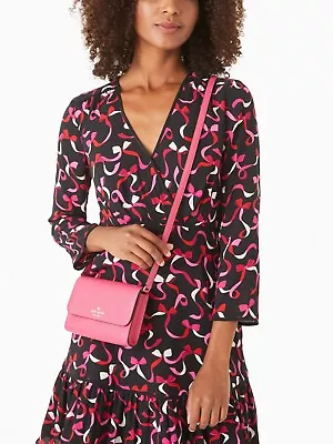 Kate Spade Brynn Flap Saffiano Crossbody Pink Ruby K4804 NWT $239 Retail Y • £70.29