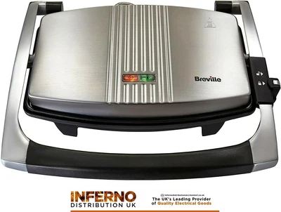 £28.95 • Buy BREVILLE VST025 3-Slice Panini Press Stainless Steel, Toastie, Sandwich Maker
