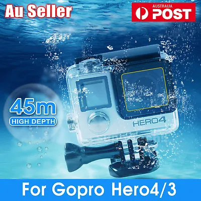 Waterproof Diving Protective Housing Clear Case For GoPro Hero 4 3+ 3 Go Pro OZ • $19.95