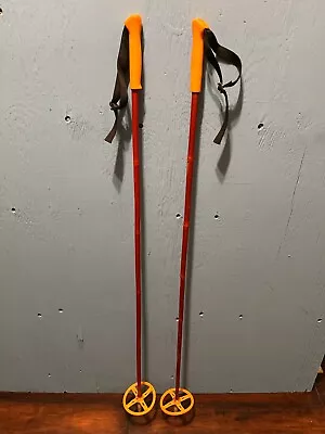 NICE VERY OLD Vintage Set Of Bamboo Snow Ski Poles Measuring 45  Long • $25.81