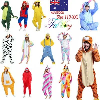$19.99 • Buy Animal Onesie Adult Kid Fleece Unisex Kigurumi Pajamas Cosplay Costume Sleepwear