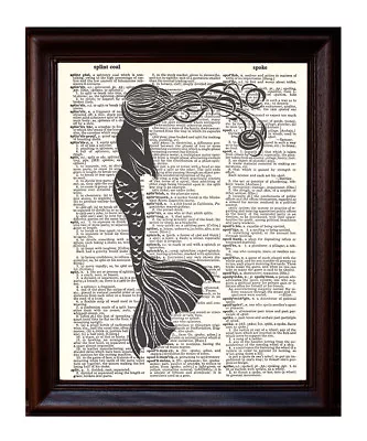 Mysterious Mermaid - Dictionary Art Print Printed On Authentic Vintage • $8.99