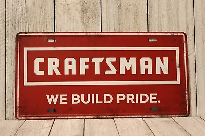 Craftsman Tools License Plate Tin Sign Poster Hardware Store Garage Man Cave Red • $10.97