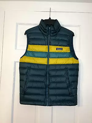 Patagonia Down Sweater Puffer Vest Dark Borealis Green Full Zip Men's Size Small • $89.99