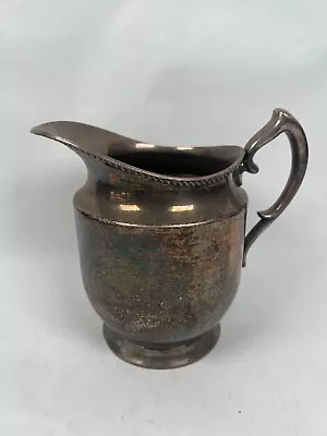 1900's Poole Silver Co EPCA Large Silverplate Pitcher Taunton Mass. 7.5  Tall • $45