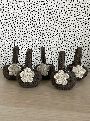 Handmade Crochet Mini Easter Basket Set Of 5. Ideal For Easter Egg Hunt • £5