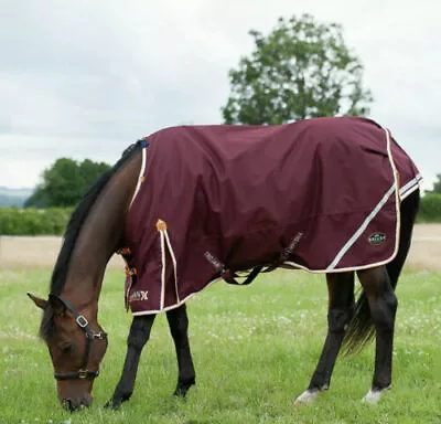 QUALITY Gallop Trojan Xtra 1200D 100G Turnout Horse/Pony Rug Burg/Orange • £48.99