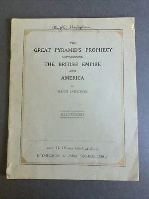 Great Pyramids Prophecy The British Empire And America 1932 Occult Mystic • $498