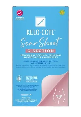 Kelo Cote Medical Grade Silicone Scar Sheet C-Section Treatment 3 X 15cm • £22.95