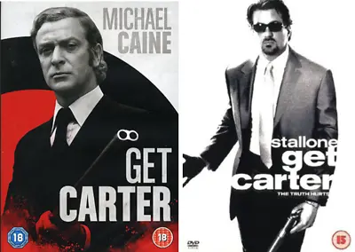 Dvd Bundle: Get Carter (1971) & Get Carter (2000) Rgn 2 Bbfc 18 • £4.99