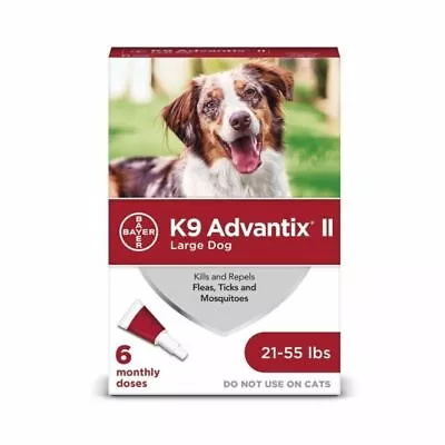 Bayer K9 Advantix II Flea Tick And Mosquito Prevention For Large Dogs - 25-55lbs • $59.99