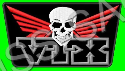 -----HONDA VTX SKULL EMBROIDERED PATCH----- IRON/SEW ON ~5  X 2-3/4  MOTORCYCLES • $12