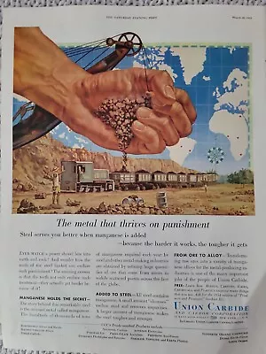 1954 Union Carbide And Carbon Corporation Manganese Metal Vintage Ad • $9.99