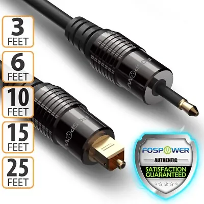 FosPower 3 6 10 FT Toslink To Mini SPDIF Fiber Optic Digital Optical Audio Cable • $7.99