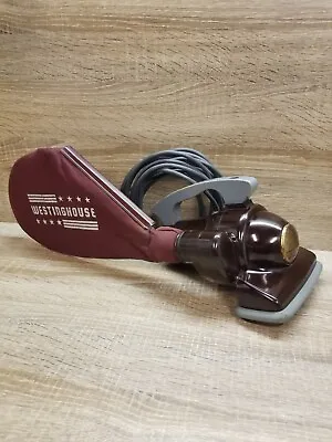 Vintage 1950s Westinghouse Mini Hand Held Vacuum Roller Brush Brown Maroon Blue • $28.99