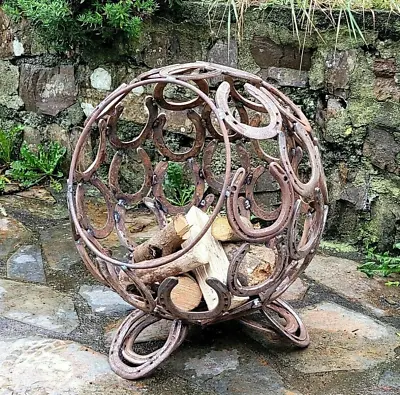 Horseshoe Sphere Garden Fire Firepit 50cm Hand Crafted To Order FREE UK POSTAGE • £149.99