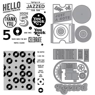 Vinyl Record Metal Cutting Dies Clear Stamps For DIY Embossing Scrapbooking Card • £5.03