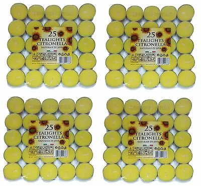 100 X Prices Candles Tealights Citronella Insect Wasp Midge Mosquito Repeller • £13.49
