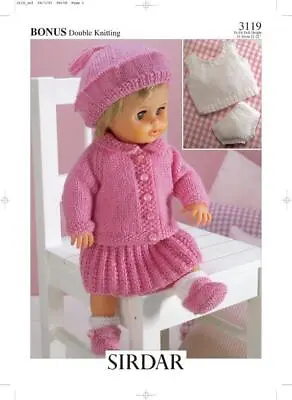 Sirdar Knitting Pattern - Hayfield Bonus DK Dolls Outfit 3119 • £6.49