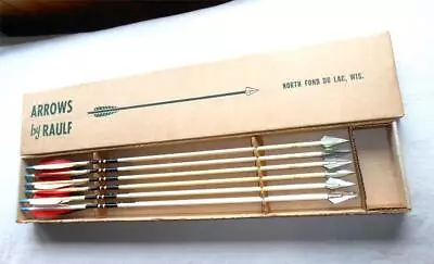 12 Vintage Wood Shaft Arrows By Raulf Archery Bodkin Broadhead  40-45# 28  • $40