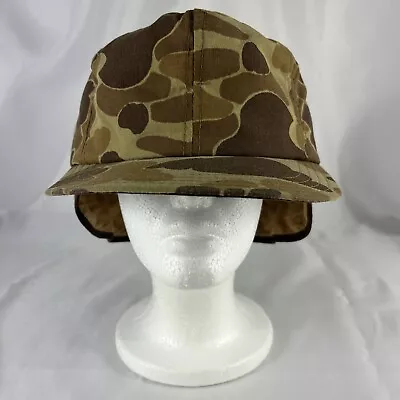 Vintage Cabelas Hat Cap Adult XLarge Duck Camo Thinsulate Ear Flap 3M Hunting • $39.99