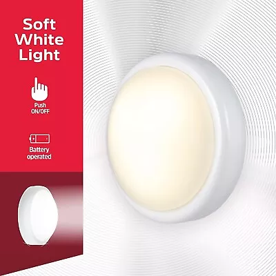 Energizer LED Tap Light Battery Powered Soft White Push On/off 36521 • $13.35