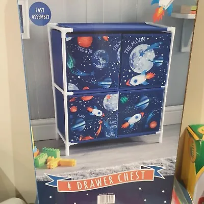 Space 4 Drawer Canvas Chest Unit.storage Organiser.toy Storage • £34.99