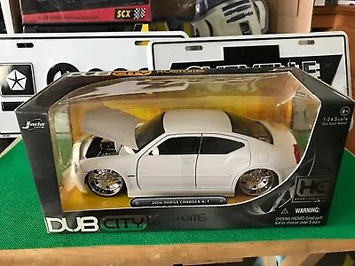 Jada Toy Dub City Kustoms 1:24 Scale 2006 Dodge Charger R/T Model White Diecast • $48.99