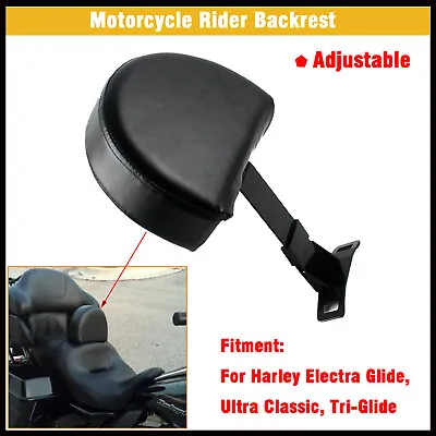 Motorcycle Black Driver Rider Backrest Fit For Harley Touring Electra Tri Glide • $48.43