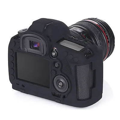 For Can0n EOS 6D 5D Camera Black Silicone Rubber Protective Body Cover Case Skin • £20.45