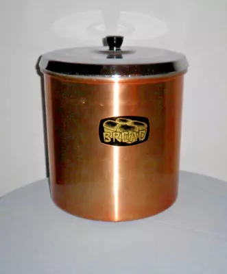 1960s VINTAGE RETRO ORIGINAL ANODISED & CHROME LIDDED BREAD BIN KITCHEN DISPLAY • $80