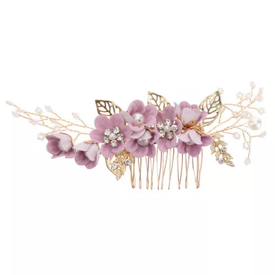  Purple Bridesmaid Rhinestone Hair Comb Bridal Headpieces Wedding • $9.29