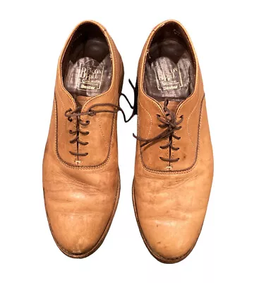 USA! VINTAGE DEXTER Men's Dress Shoes Oxfords Light Brown 9-1/2M Leather 726216 • $14.99