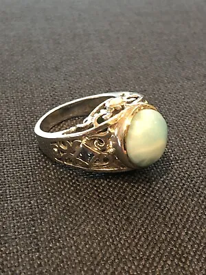 MarahLago Oceana Larimar Ring With Blue Topaz & Pearl Sz 7.5 • $385