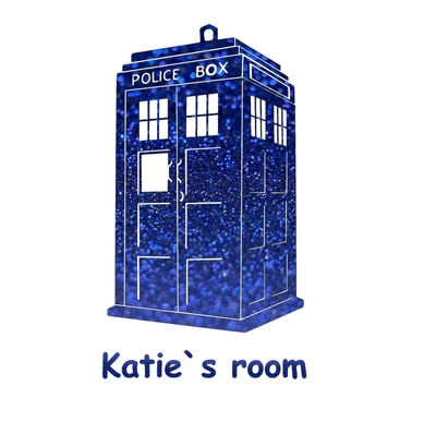 £3.89 • Buy  TARDIS Personalised NAME Blue Sparkle Wall Door Sticker Dr Who Boys Girls Kids 